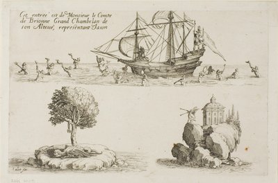 Indtræden af M. le Comte de Brionne, Hans Højhed Storkammerherre, der repræsenterer Jason, fra Kampen ved Barrieren af Jacques Callot