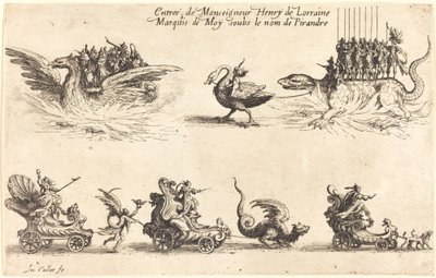 Indtræden af Monseigneur Henry de Lorraine, Marquis de Moy, under navnet Pirandre af Jacques Callot