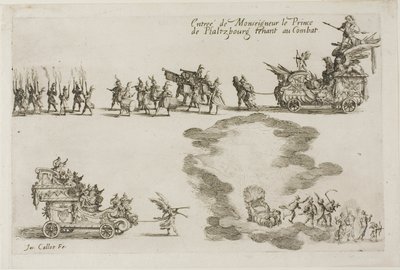 Indtræden af monseigneur prinsen af Phalsbourg, forsvarer i kampen, fra kampen ved barrieren af Jacques Callot