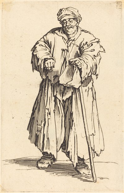 Fed tigger med nedslåede øjne af Jacques Callot