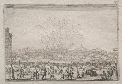 Fyrværkeri på Arno af Jacques Callot