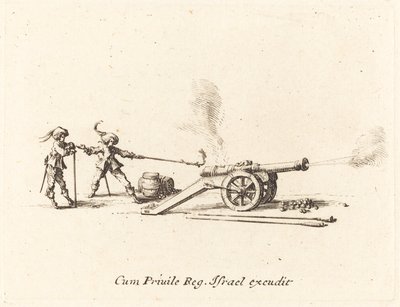 Affyring af kanonen af Jacques Callot