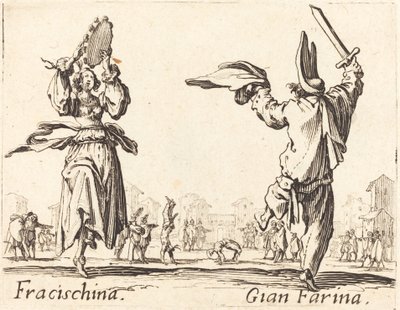 Fracischina og Gian Farina af Jacques Callot