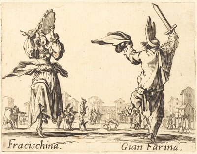 Fracischina og Gian Farina, ca. 1622. af Jacques Callot