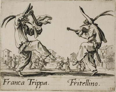 Franca Trippa - Fritellino, tallerken 23 fra Balli di Sfessania af Jacques Callot