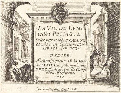 Frontispice til Den fortabte søn, 1635. af Jacques Callot