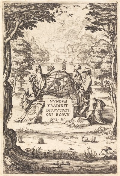 Frontispice for the Sacred Cosmologia (Titel med astrologer) af Jacques Callot