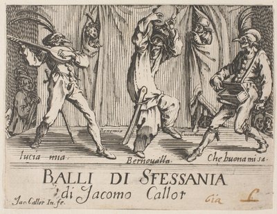 Frontispice, fra Balli di Sfessania af Jacques Callot