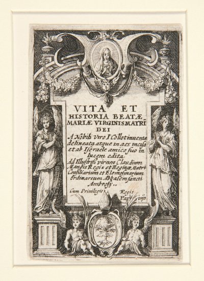 Frontispice, nr. 1 fra Jomfruens liv af Jacques Callot