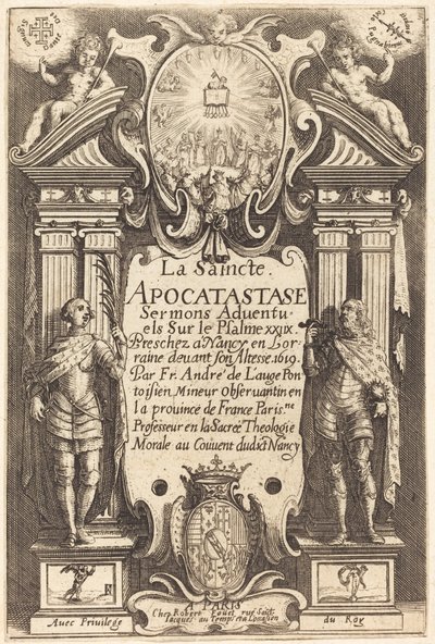 Frontispice af den hellige apocatastase. af Jacques Callot