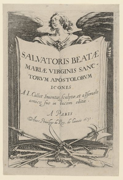 Frontispice, blad 1 af serien «Jesus, de tolv apostle og Maria» af Jacques Callot