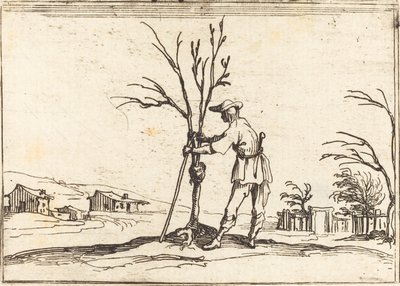 Gartner beskærer et træ af Jacques Callot