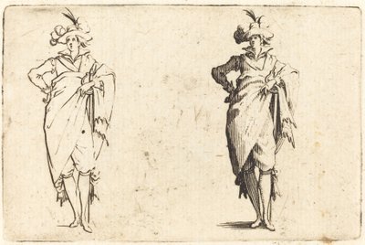 Gentleman set forfra med hånden på hoften af Jacques Callot