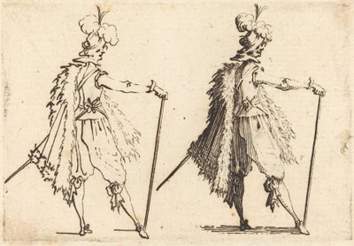 Herre med stok, ca. 1617. af Jacques Callot