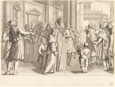 Storhertuginde ved de unge pigers procession af Jacques Callot