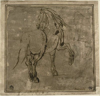 Hest, set tre kvarter bagfra af Jacques Callot