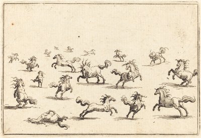 Løbende heste af Jacques Callot