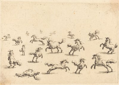 Løbende heste af Jacques Callot