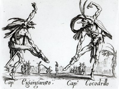 I Balli de Spessanei, eller Den Store Jagt (gravering) (s/h foto) af Jacques Callot