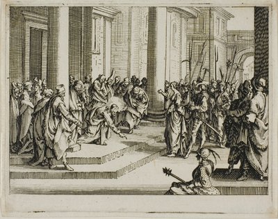 Jesus og den utro kvinde, fra Det Nye Testamente af Jacques Callot