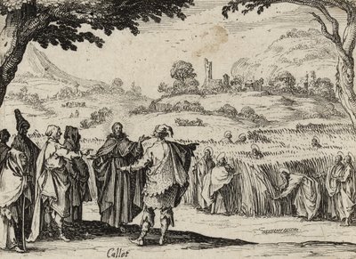 Jesus og farisæerne, 1635 af Jacques Callot