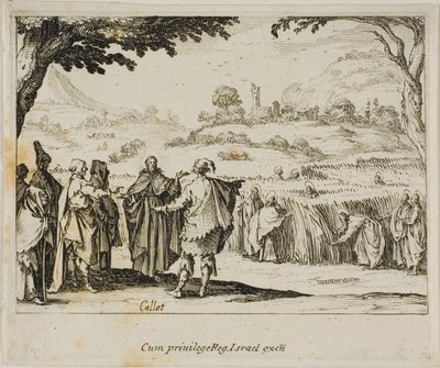 Jesus med farisæerne, fra Det Nye Testamente af Jacques Callot