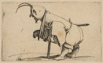 LEstropié au Capuchon Tiggeren iført hætte, fra Varie Figure Gobbi, suite appe..., 1616-22. af Jacques Callot