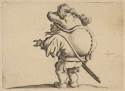 Mand med stor ryg prydet med..., 1616-22. af Jacques Callot