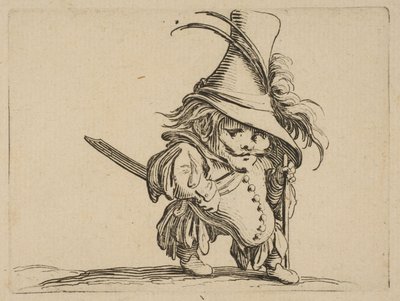 Manden med en hængende mave og en..., 1616-22. af Jacques Callot