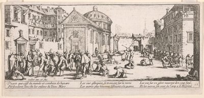 Hospitalet, illustration fra The Large Miserie of War af Jacques Callot