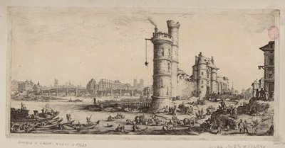 Nesle-tårnet og udsigt over Pont-Neuf af Jacques Callot