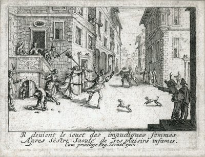 Den fortabte søns liv ... (kobberstik) af Jacques Callot
