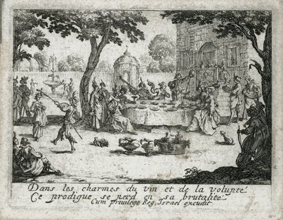 Den fortabte søns liv ... (kobberstik) af Jacques Callot