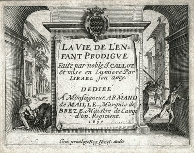 Den fortabte søns liv ... (kobberstik) af Jacques Callot