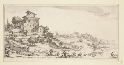 La chasse au cerf (Hjortejagt nær herregården), fra Landscapes for Giovanni de Medici af Jacques Callot