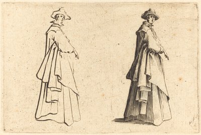 Dame i stor frakke af Jacques Callot