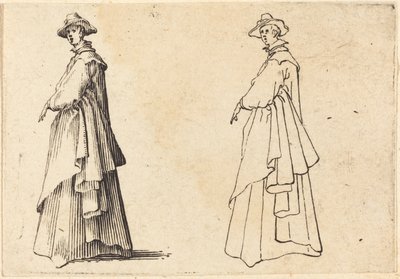 Dame i stor frakke af Jacques Callot