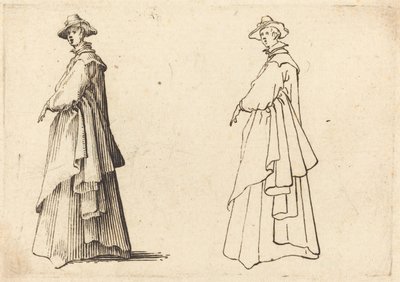 Dame i stor frakke af Jacques Callot