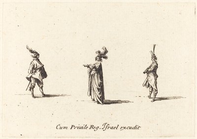 Dame med Plumed Hat, og To Gentlemen af Jacques Callot