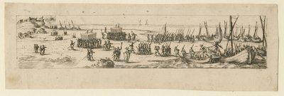 Landgang af tropper ved belejringen af La Rochelle, 1630 af Jacques Callot