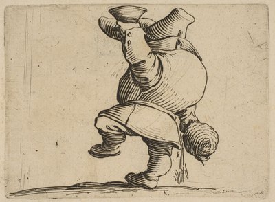 Le Buveur Vu de Dos Drikkeren set bagfra, fra Varie Figure Gobbi, suite appe..., 1616-22. af Jacques Callot