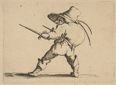 Duelisten med Sværd og Daggar, fra Varie ..., 1616-22. af Jacques Callot