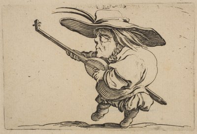 Lutespilleren, fra Varie Figure Gobbi, suite også kaldet Les B..., 1616-22. af Jacques Callot