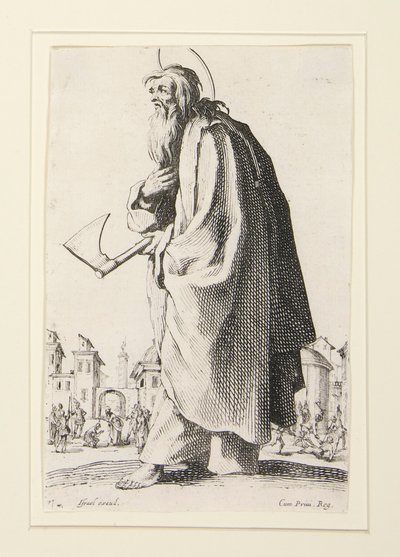 De store apostle står, repræsenterer Frelseren, den velsignede og de hellige apostle Maria af Jacques Callot