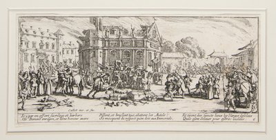 The Great Miserie of War: No. 6 -Ødelæggelse af af Jacques Callot