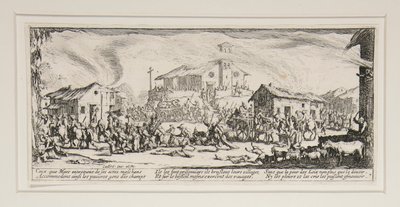 Krigens store elendighed: nr. 7 - Plyndring og afbrænding af af Jacques Callot