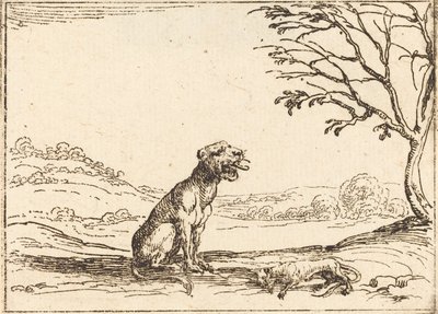 Løvinde sørger over sin unge af Jacques Callot