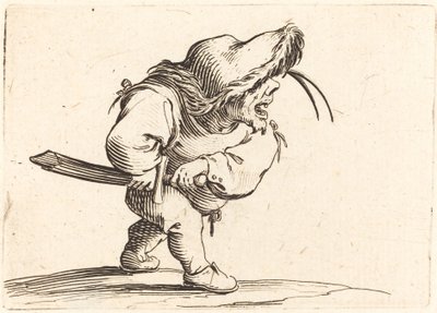 Mand forbereder sig på at trække sit sværd, ca. 1622. af Jacques Callot