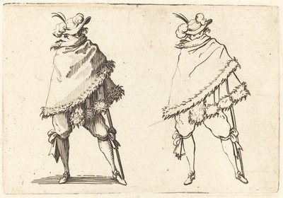 Mand svøbt i sin kappe af Jacques Callot