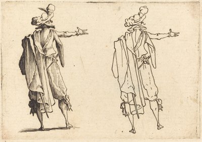 Mand set bagfra med højre arm udstrakt af Jacques Callot